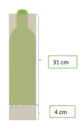 Flaskebeskytter i pap 35 cm