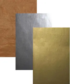 Bronze, sølv og guld silkepapir