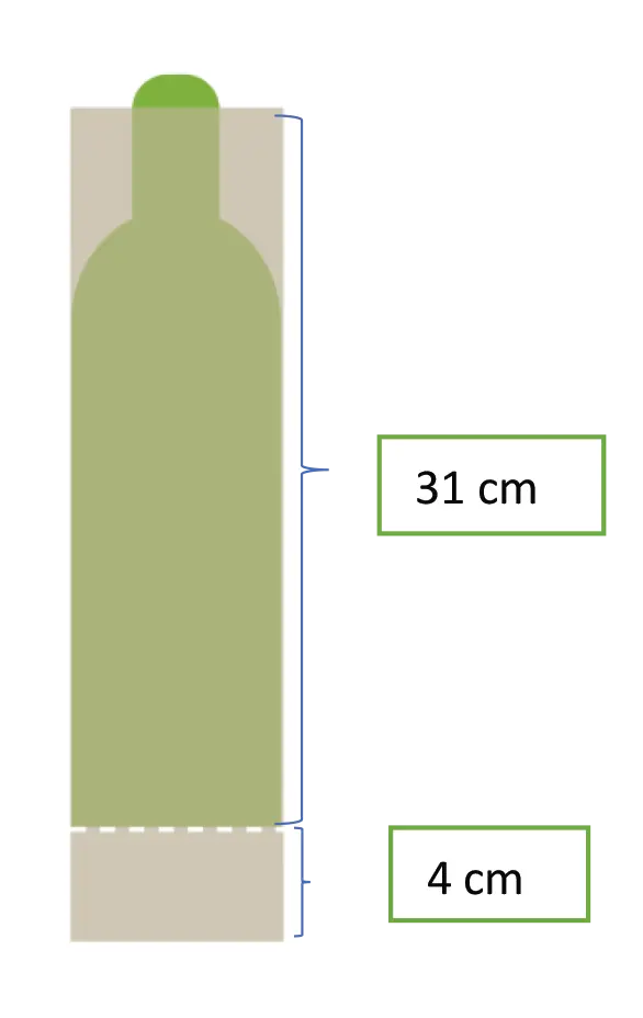 Flaskebeskytter pap 35 cm | Dag til dag levering | ALBE Emballage A/S